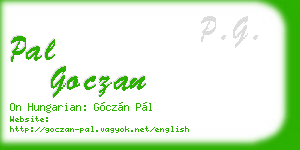 pal goczan business card